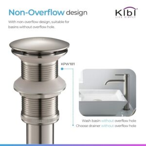 KIBI USA C-KBF1013-KPW101 Victorian 11 1/8 Inch Single Hole Deck Mounted Lead Free Brass Bathroom Vanity Sink Faucet with Pop Up Drain