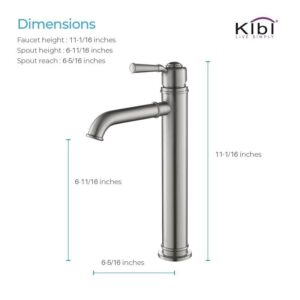 KIBI USA C-KBF1013-KPW101 Victorian 11 1/8 Inch Single Hole Deck Mounted Lead Free Brass Bathroom Vanity Sink Faucet with Pop Up Drain