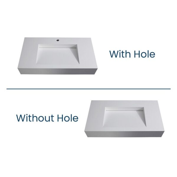 Castello USA CB-GM-2053-24 Pyramid 24 Inch Wall Mounted Counter Top Vessel Bathroom Sink