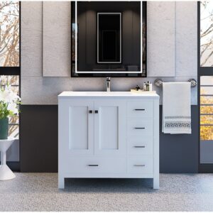 Castello USA CB-GM-2066-36-C Serenity 36 Inch Drop-in Vanity Countertop Sink