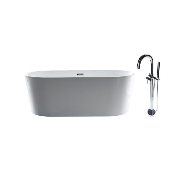 Castello USA CB-03-63 Scarlett 63 Inch Freestanding Tub with Small Chrome Drainer and Overflow