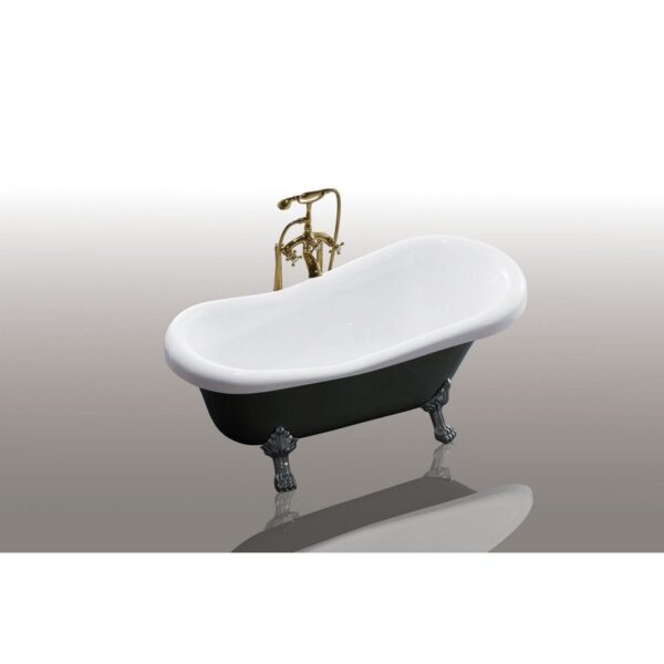 Castello USA CB-26-60 Daphne 60 Inch Acrylic Freestanding Tub with Small Chrome Drainer/Overflow