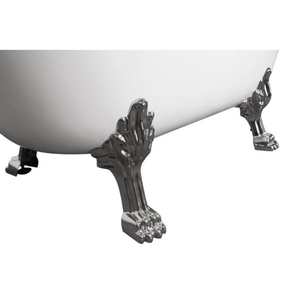 Castello USA CB-26-60 Daphne 60 Inch Acrylic Freestanding Tub with Small Chrome Drainer/Overflow