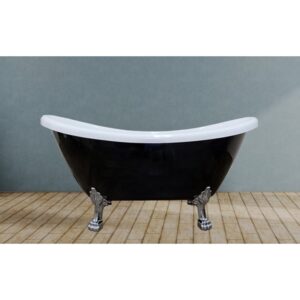 Castello USA CB-26-60 Daphne 60 Inch Acrylic Freestanding Tub with Small Chrome Drainer/Overflow