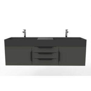 Castello USA CB-AMAZON-60B-SET Amazon 59 1/2 Inch Black Vanity Set with Top