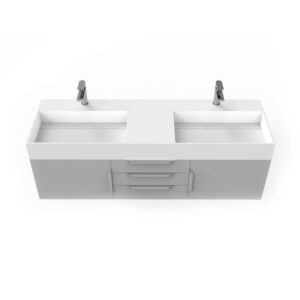 Castello USA CB-AMAZON-60G-SET Amazon 59 1/2 Inch Grey Vanity Set with Top