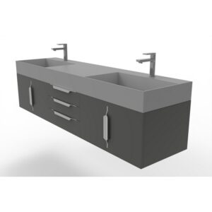 Castello USA CB-AMAZON-72B-SET Amazon 71 3/4 Inch Black Vanity Set with Top