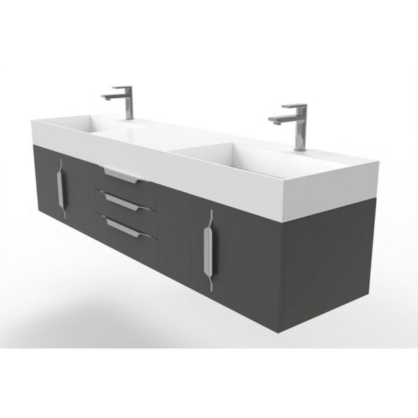 Castello USA CB-AMAZON-72B-SET Amazon 71 3/4 Inch Black Vanity Set with Top