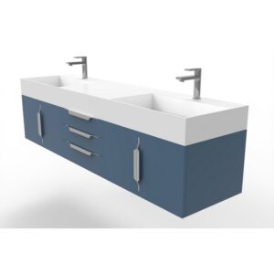 Castello USA CB-AMAZON-72BU-SET Amazon 71 3/4 Inch Blue Vanity Set with Top