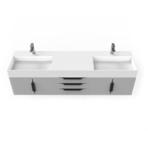 Castello USA CB-AMAZON-72G-SET Amazon 71 3/4 Inch Grey Vanity Set with Top