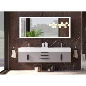 Castello USA CB-AMAZON-72G-SET Amazon 71 3/4 Inch Grey Vanity Set with Top