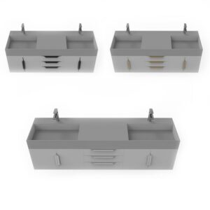 Castello USA CB-AMAZON-72G-SET Amazon 71 3/4 Inch Grey Vanity Set with Top