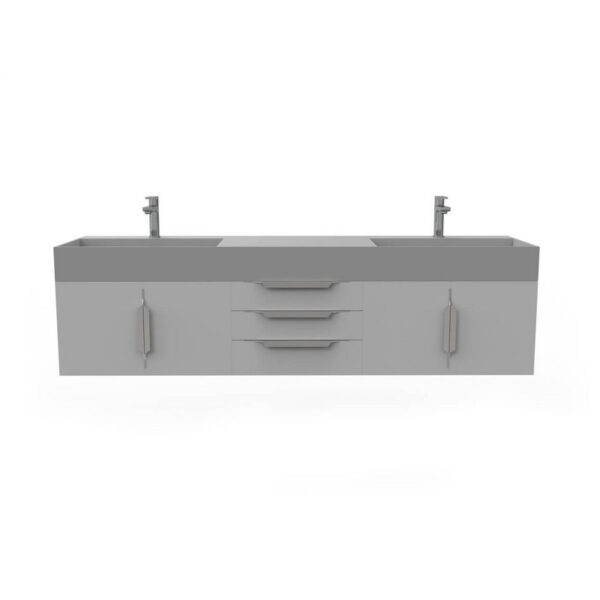 Castello USA CB-AMAZON-72G-SET Amazon 71 3/4 Inch Grey Vanity Set with Top