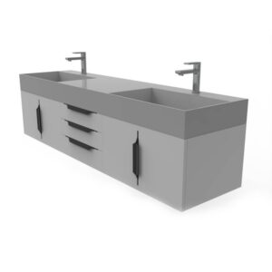 Castello USA CB-AMAZON-72G-SET Amazon 71 3/4 Inch Grey Vanity Set with Top