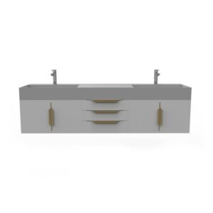 Castello USA CB-AMAZON-72G-SET Amazon 71 3/4 Inch Grey Vanity Set with Top