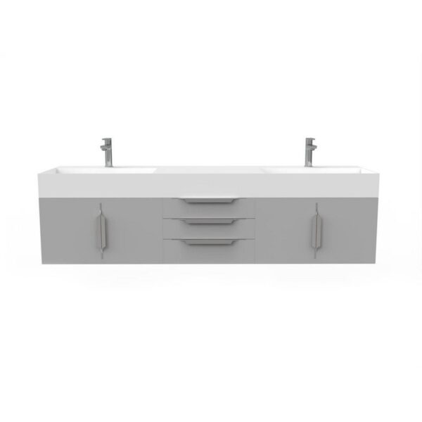 Castello USA CB-AMAZON-72G-SET Amazon 71 3/4 Inch Grey Vanity Set with Top