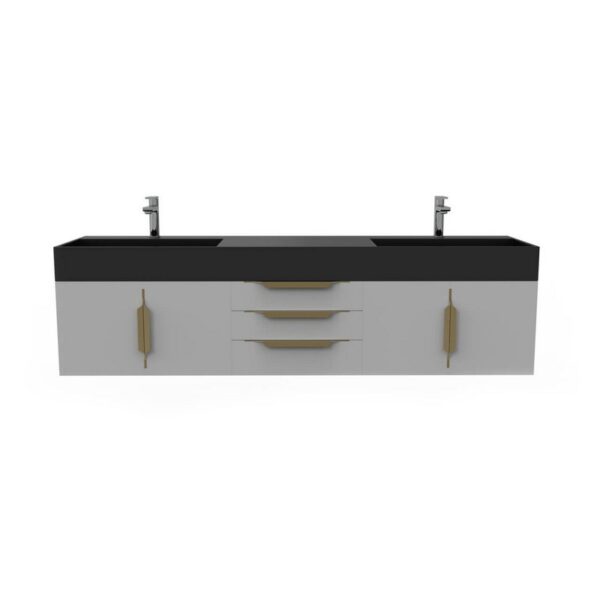 Castello USA CB-AMAZON-72G-SET Amazon 71 3/4 Inch Grey Vanity Set with Top