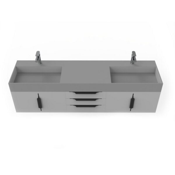 Castello USA CB-AMAZON-72G-SET Amazon 71 3/4 Inch Grey Vanity Set with Top