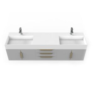 Castello USA CB-AMAZON-72G-SET Amazon 71 3/4 Inch Grey Vanity Set with Top