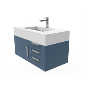 Castello USA CB-NILE-36BU-SET Nile 35 Inch Blue Vanity Set with Top