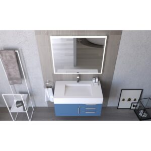 Castello USA CB-NILE-36BU-SET Nile 35 Inch Blue Vanity Set with Top