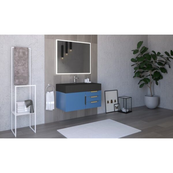 Castello USA CB-NILE-36BU-SET Nile 35 Inch Blue Vanity Set with Top