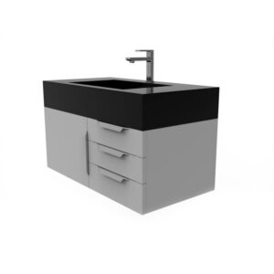 Castello USA CB-NILE-36G-SET Nile 35 Inch Grey Vanity Set with Top