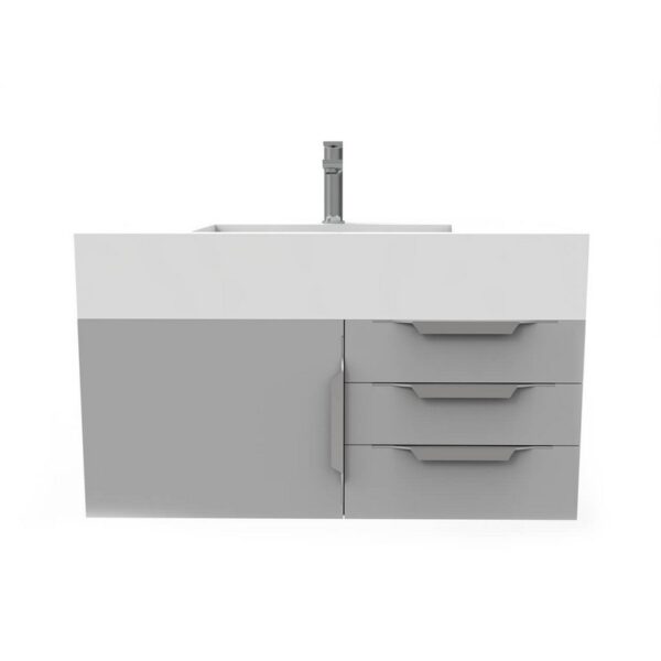 Castello USA CB-NILE-36G-SET Nile 35 Inch Grey Vanity Set with Top