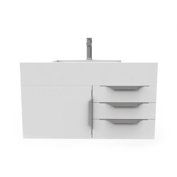 Castello USA CB-NILE-36W-SET Nile 35 Inch White Vanity Set with Top