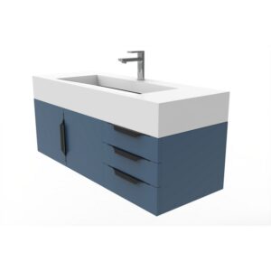 Castello USA CB-NILE-48BU-SET Nile 47 3/4 Inch Blue Vanity Set with Top