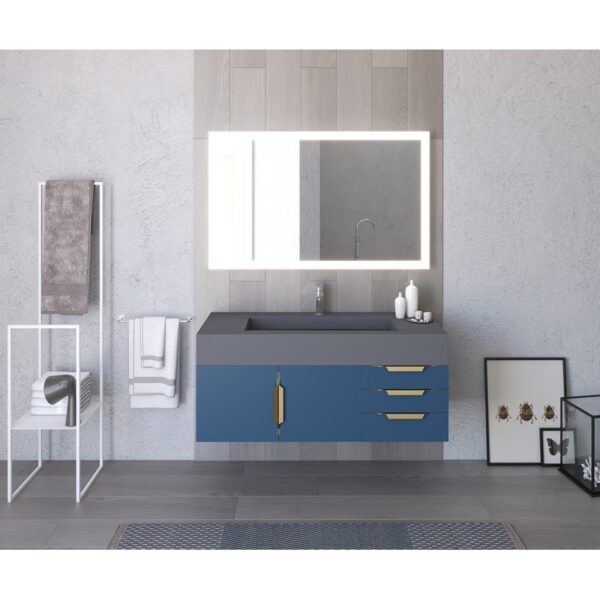 Castello USA CB-NILE-48BU-SET Nile 47 3/4 Inch Blue Vanity Set with Top