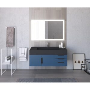 Castello USA CB-NILE-48BU-SET Nile 47 3/4 Inch Blue Vanity Set with Top