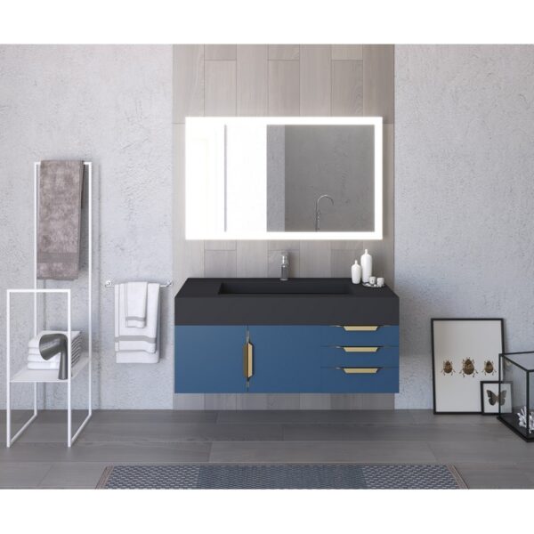 Castello USA CB-NILE-48BU-SET Nile 47 3/4 Inch Blue Vanity Set with Top