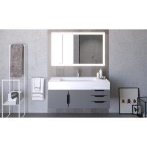 Castello USA CB-NILE-48G-SET Nile 47 3/4 Inch Grey Vanity Set with Top