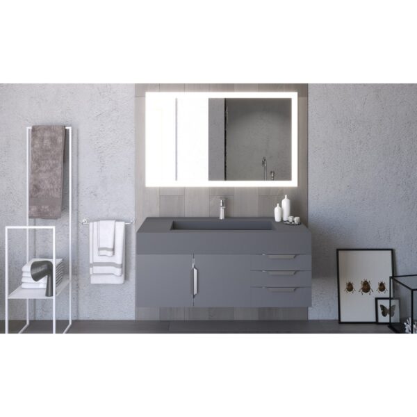 Castello USA CB-NILE-48G-SET Nile 47 3/4 Inch Grey Vanity Set with Top