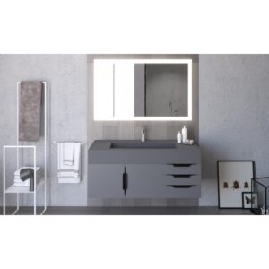 Castello USA CB-NILE-48G-SET Nile 47 3/4 Inch Grey Vanity Set with Top