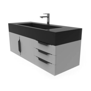 Castello USA CB-NILE-48G-SET Nile 47 3/4 Inch Grey Vanity Set with Top