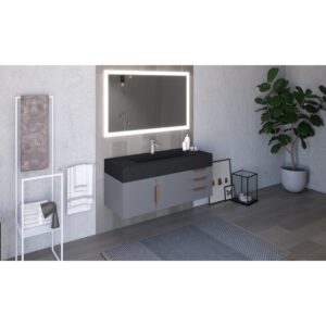 Castello USA CB-NILE-48G-SET Nile 47 3/4 Inch Grey Vanity Set with Top