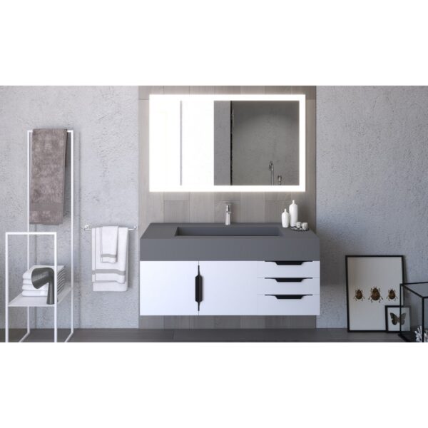 Castello USA CB-NILE-48W-SET Nile 47 3/4 Inch White Vanity Set with Top