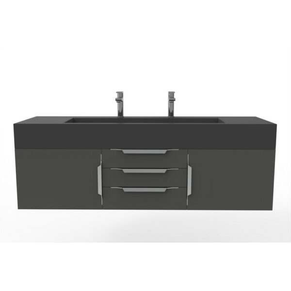 Castello USA CB-NILE-60B-SET Nile 59 1/2 Inch Black Vanity Set with Top