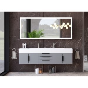 Castello USA CB-NILE-72G-SET Nile 71 3/4 Inch Grey Vanity Set with Top