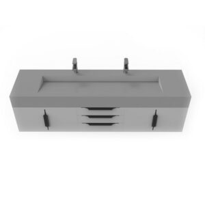 Castello USA CB-NILE-72G-SET Nile 71 3/4 Inch Grey Vanity Set with Top