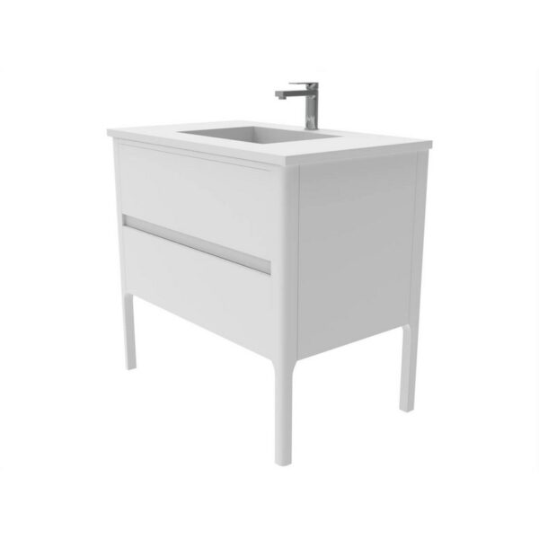 Castello USA CB-SERENA-36W-SET Serena 36 Inch White Vanity Set with Top