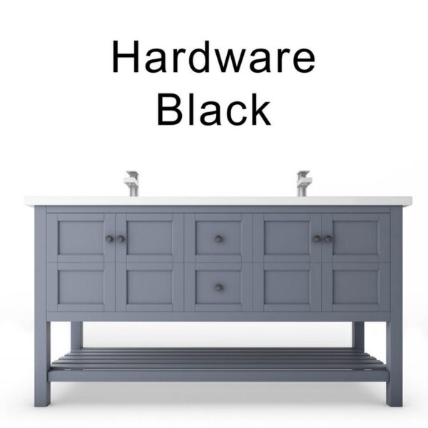 Castello USA CB-VENICE-60G-SET Venice 60 Inch Grey Vanity Set with Top