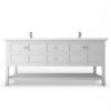 Castello USA CB-VENICE-72W-SET Venice 72 Inch White Vanity Set with Top