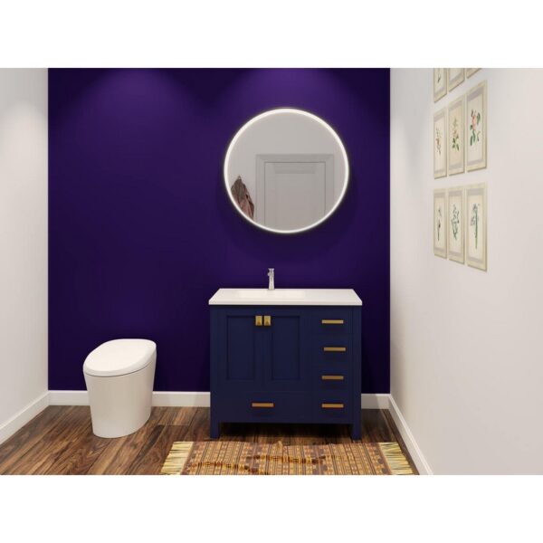 Castello USA CB-YAM-36BU-SET Yamyam 36 Inch Blue Vanity Set with Top