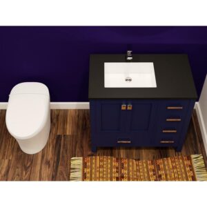 Castello USA CB-YAM-36BU-SET Yamyam 36 Inch Blue Vanity Set with Top