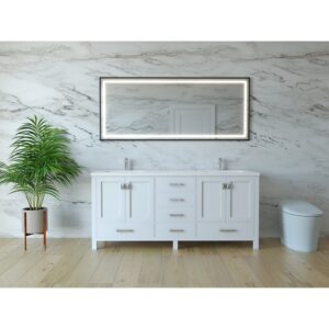 Castello USA CB-YAM-60W-SET Yamyam 60 Inch White Vanity Set with Top