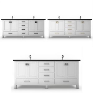 Castello USA CB-YAM-60W-SET Yamyam 60 Inch White Vanity Set with Top