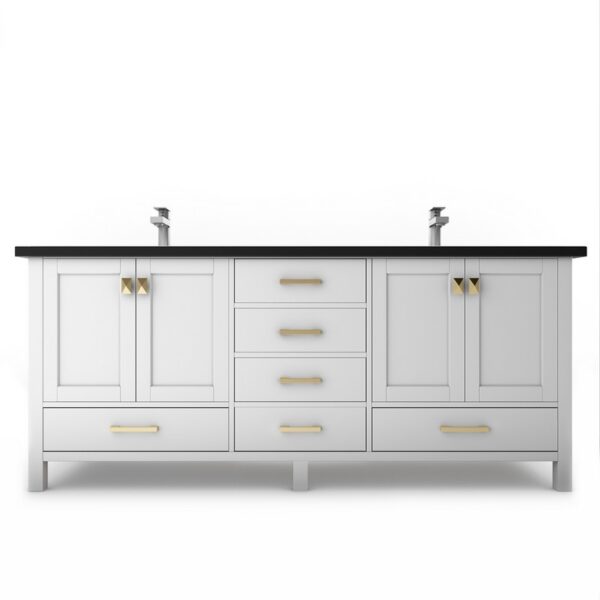 Castello USA CB-YAM-60W-SET Yamyam 60 Inch White Vanity Set with Top